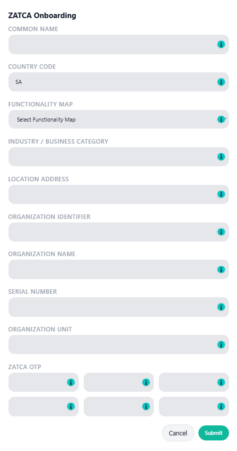ZATCA onboarding status/details (placeholder)