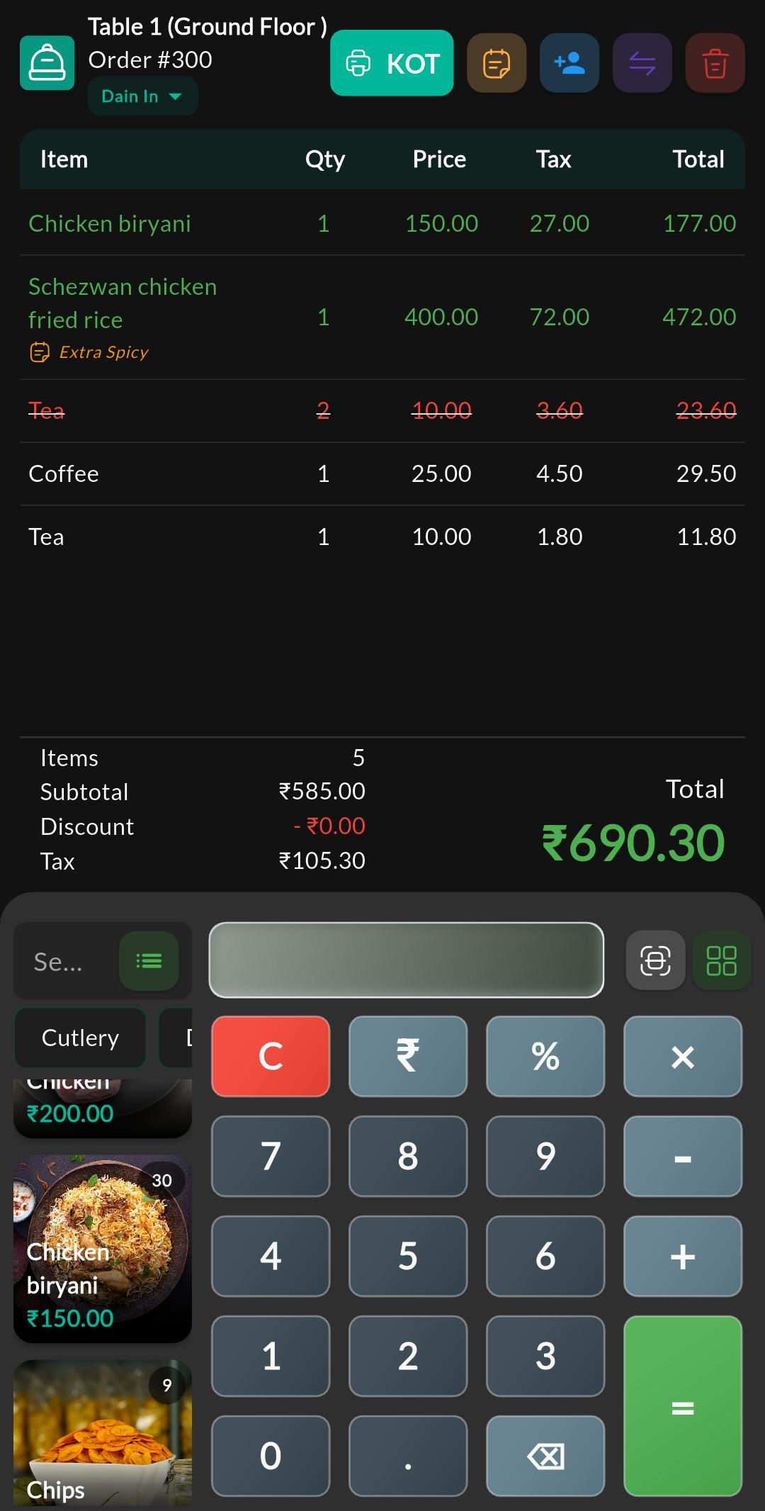 Restaurant Actions