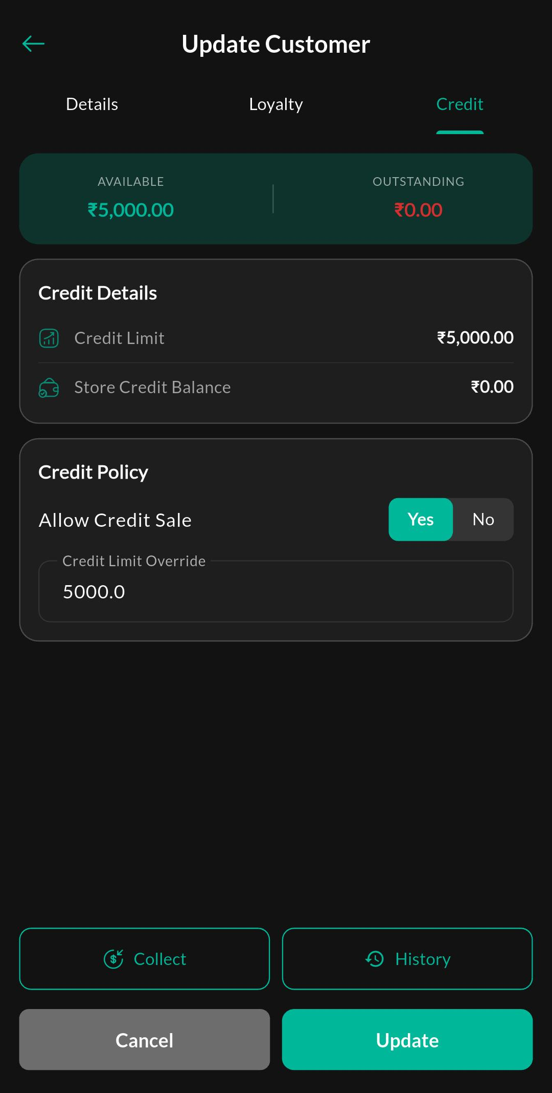 Customer - Credit Details
