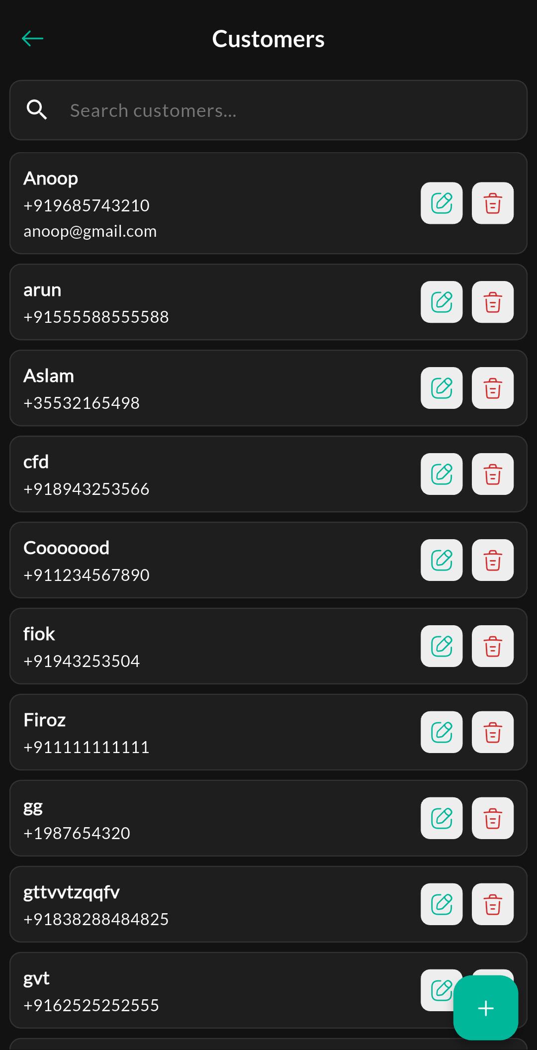 Customers List