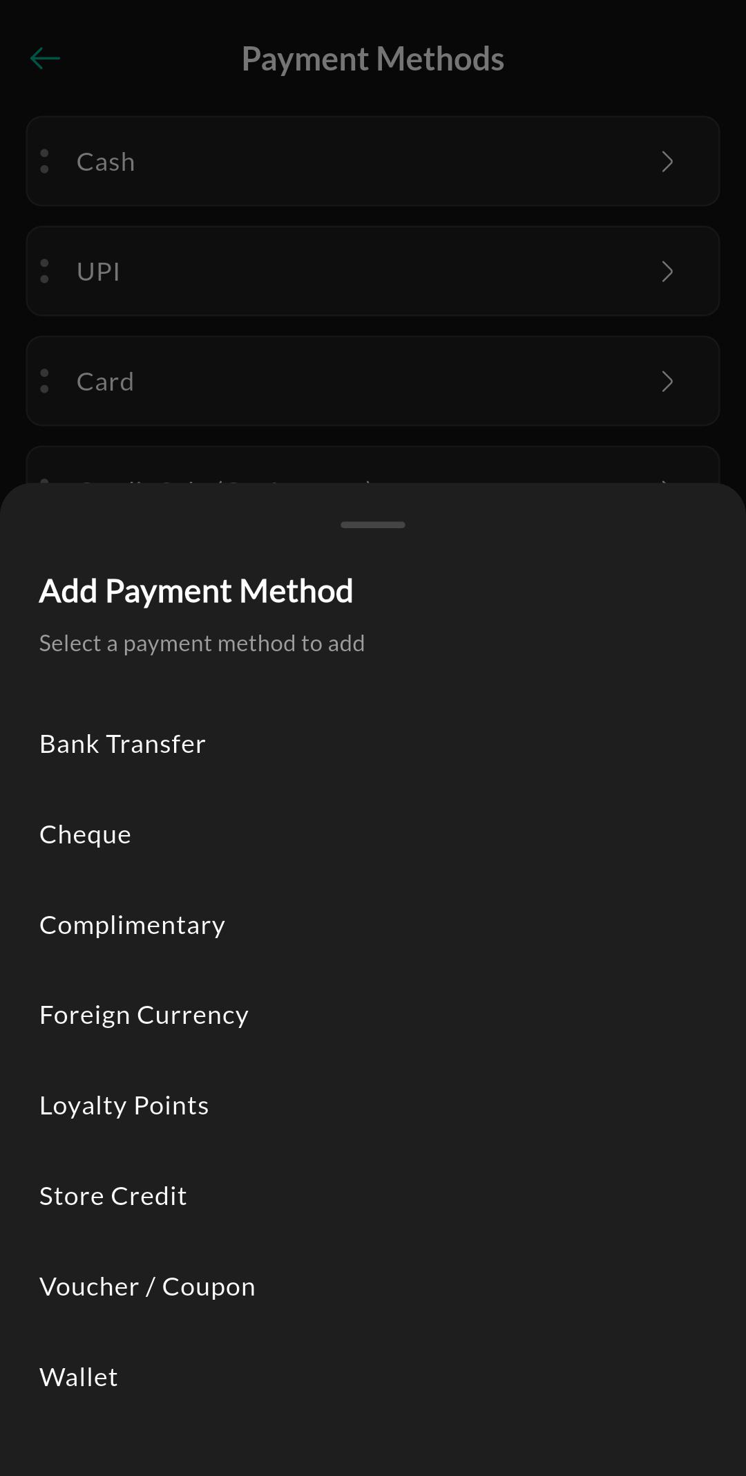 Payment Method Details