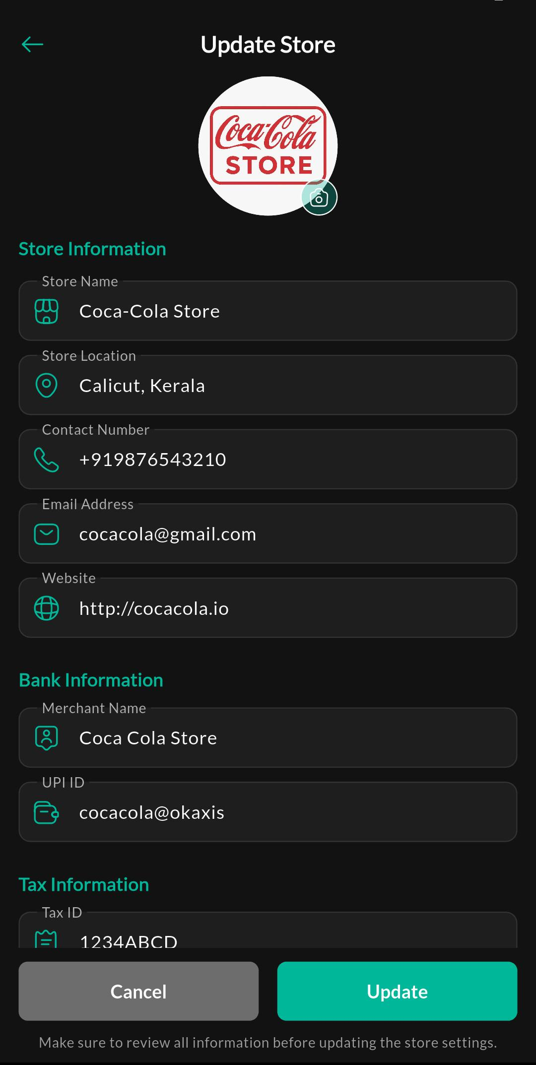 Update Store