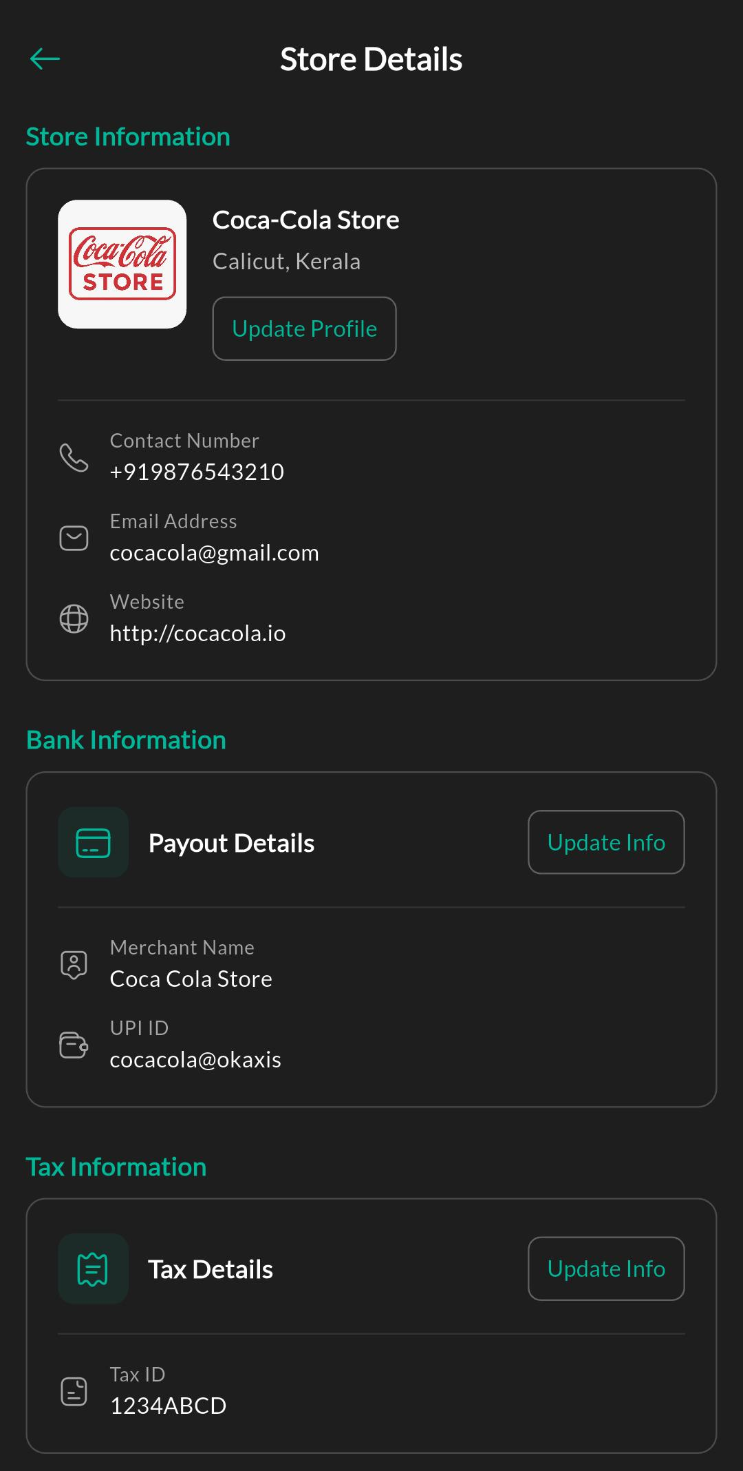 Store Details