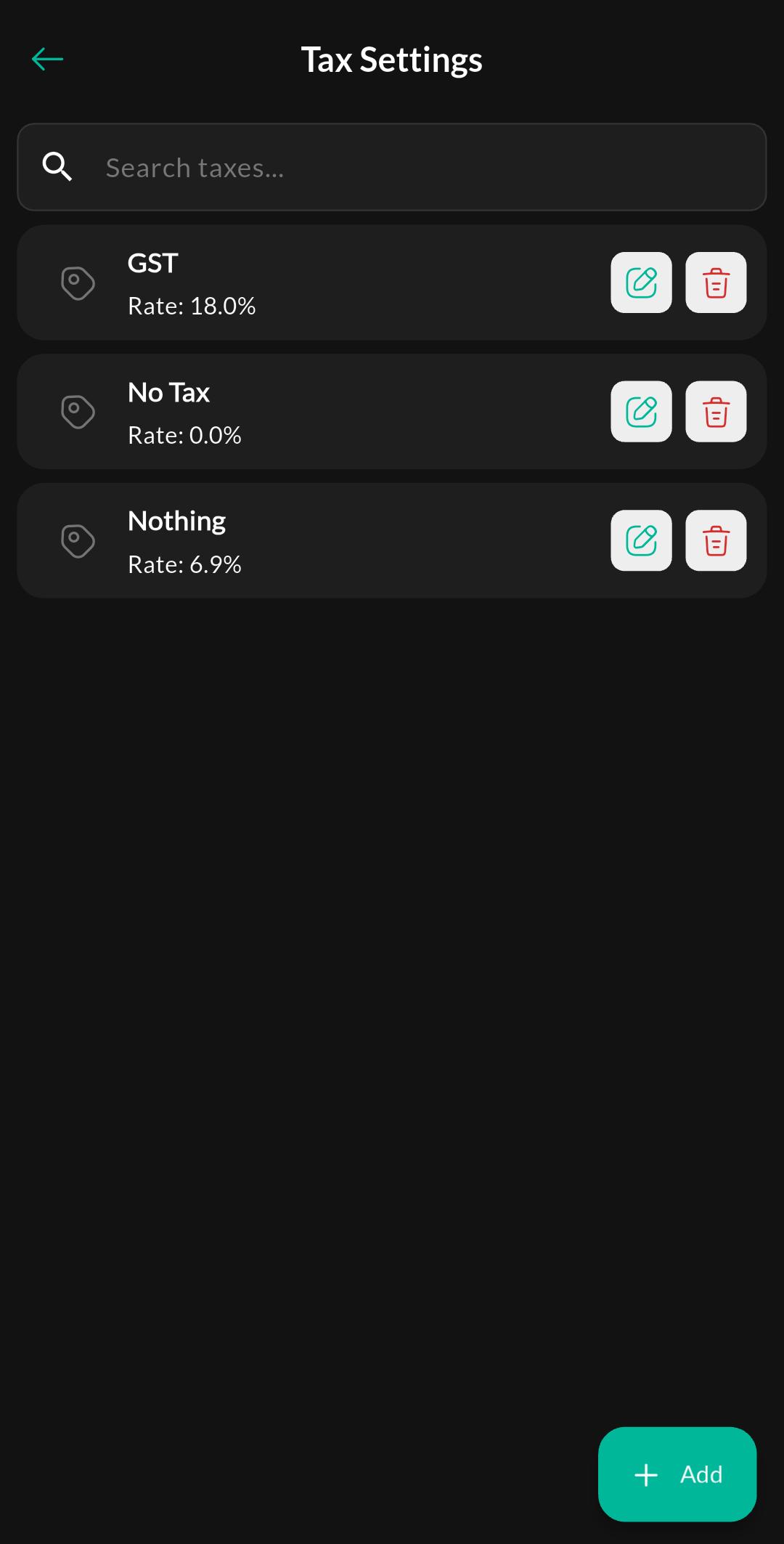 Taxes List